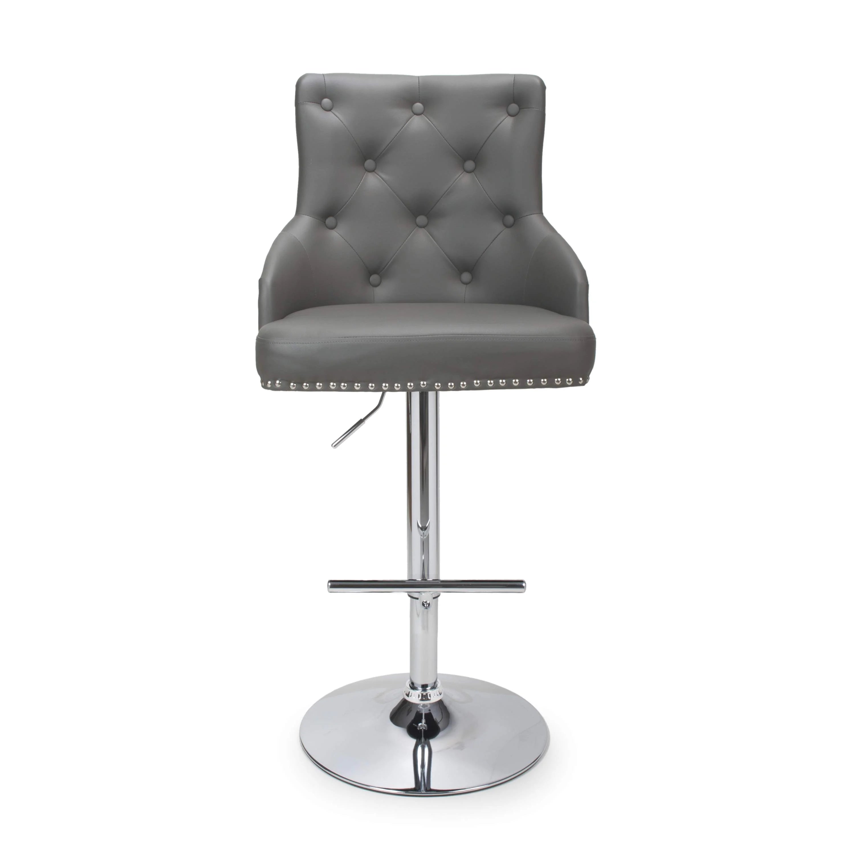 Rocco Brushed Velvet Grey Bar Stool