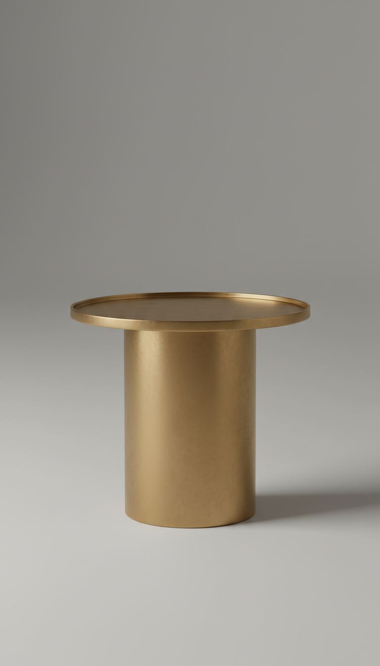 Brushed brass side table with marble top