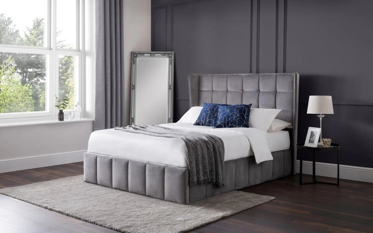 Gatsby Storage Ottoman Bed - Light Grey