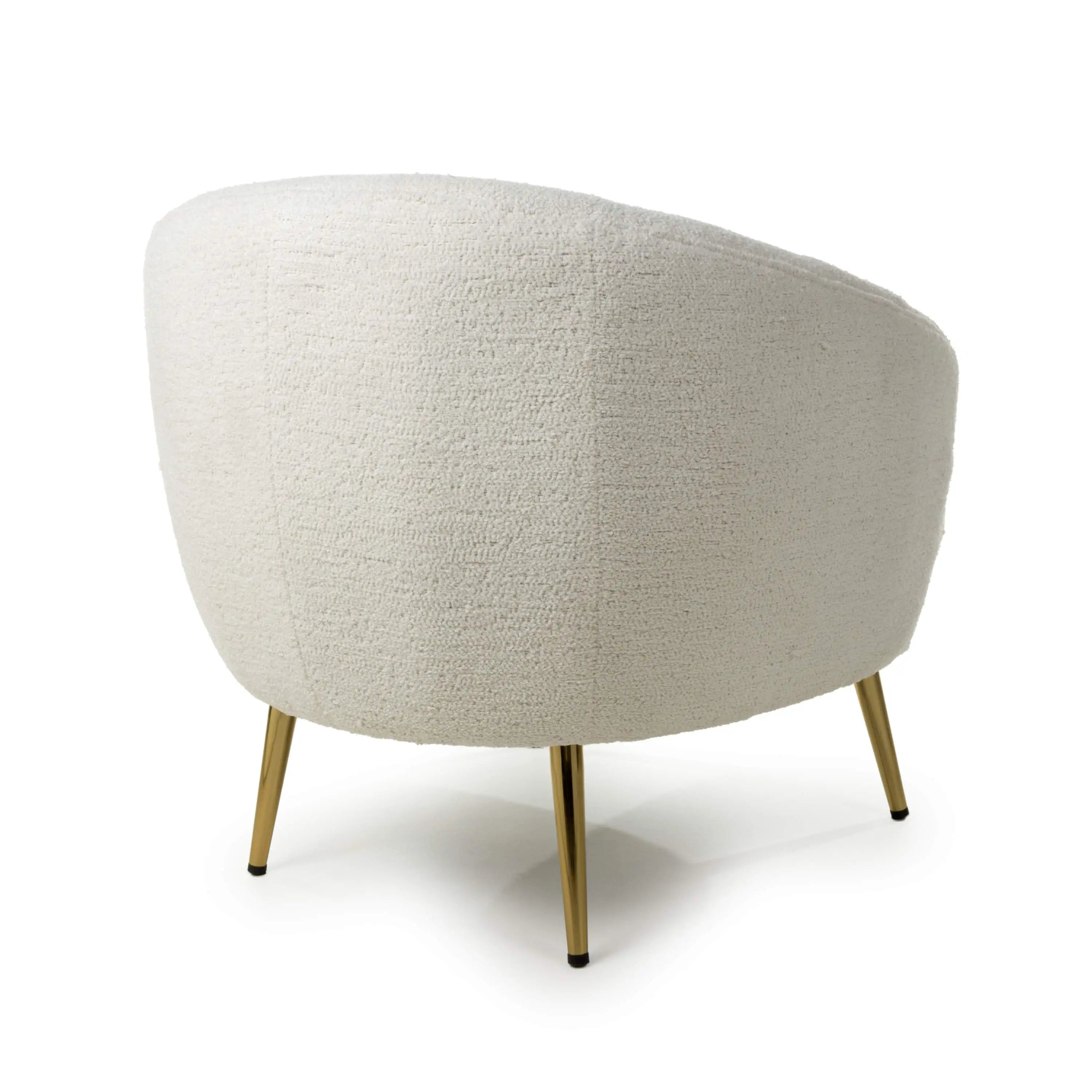 Lucia Boucle Vanilla White Tub Chair