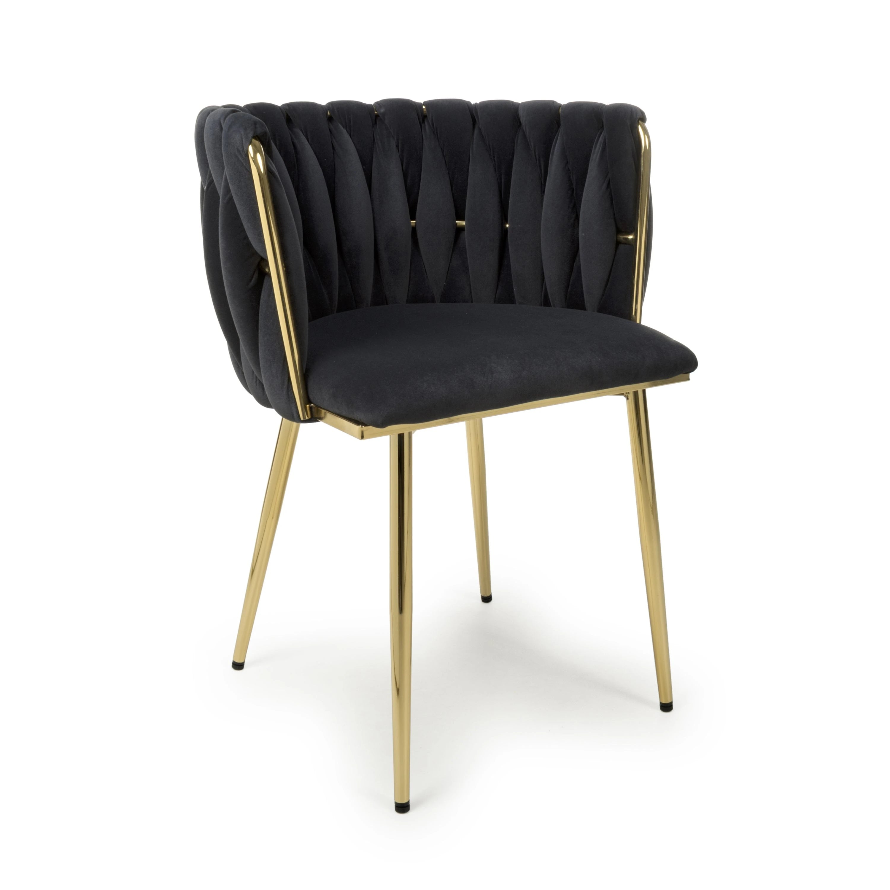 Ontario Brushed Velvet Black Dining Chair