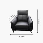 Lusso Black Leather Recliner Sofa