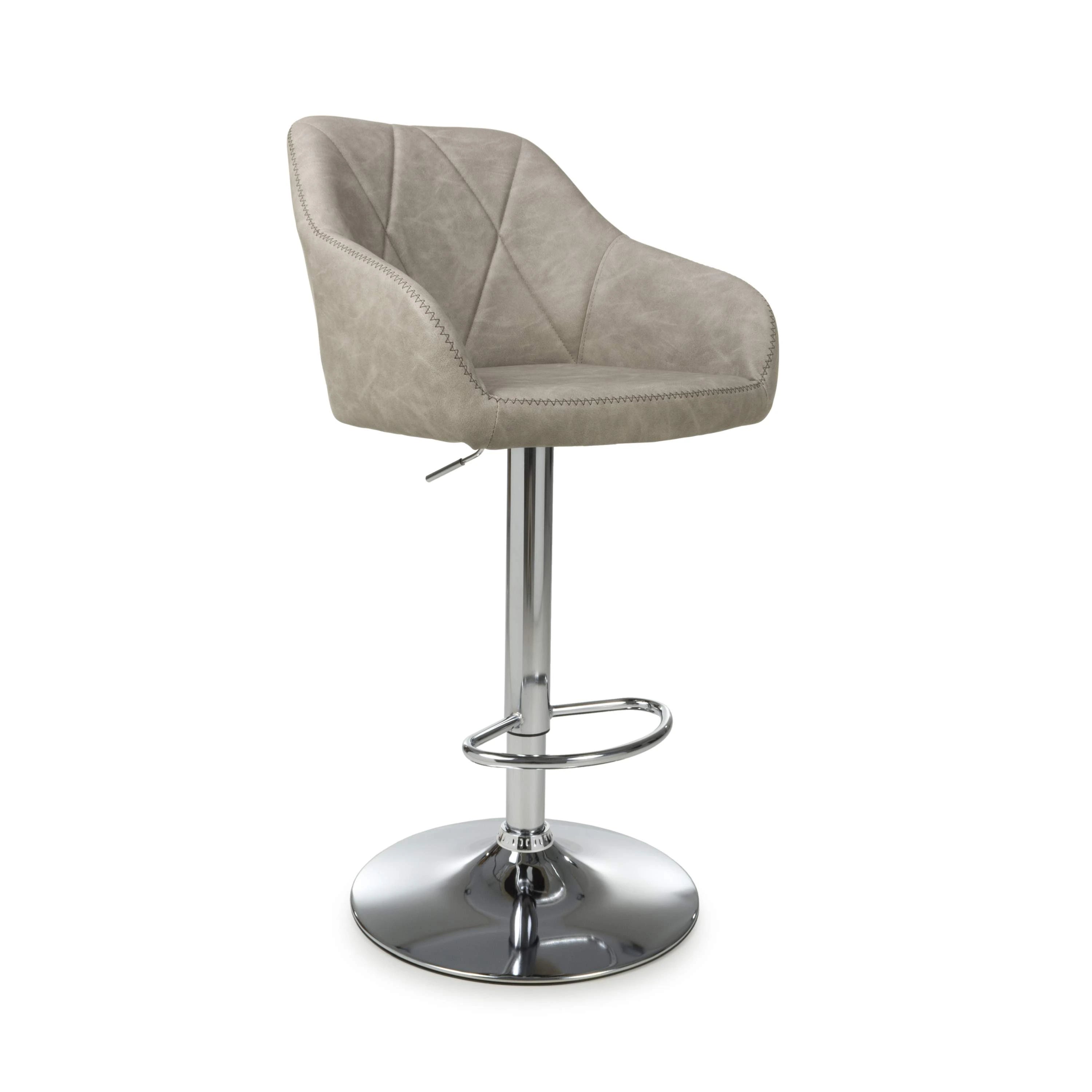 Serena Leather Effect Mink Bar Stool