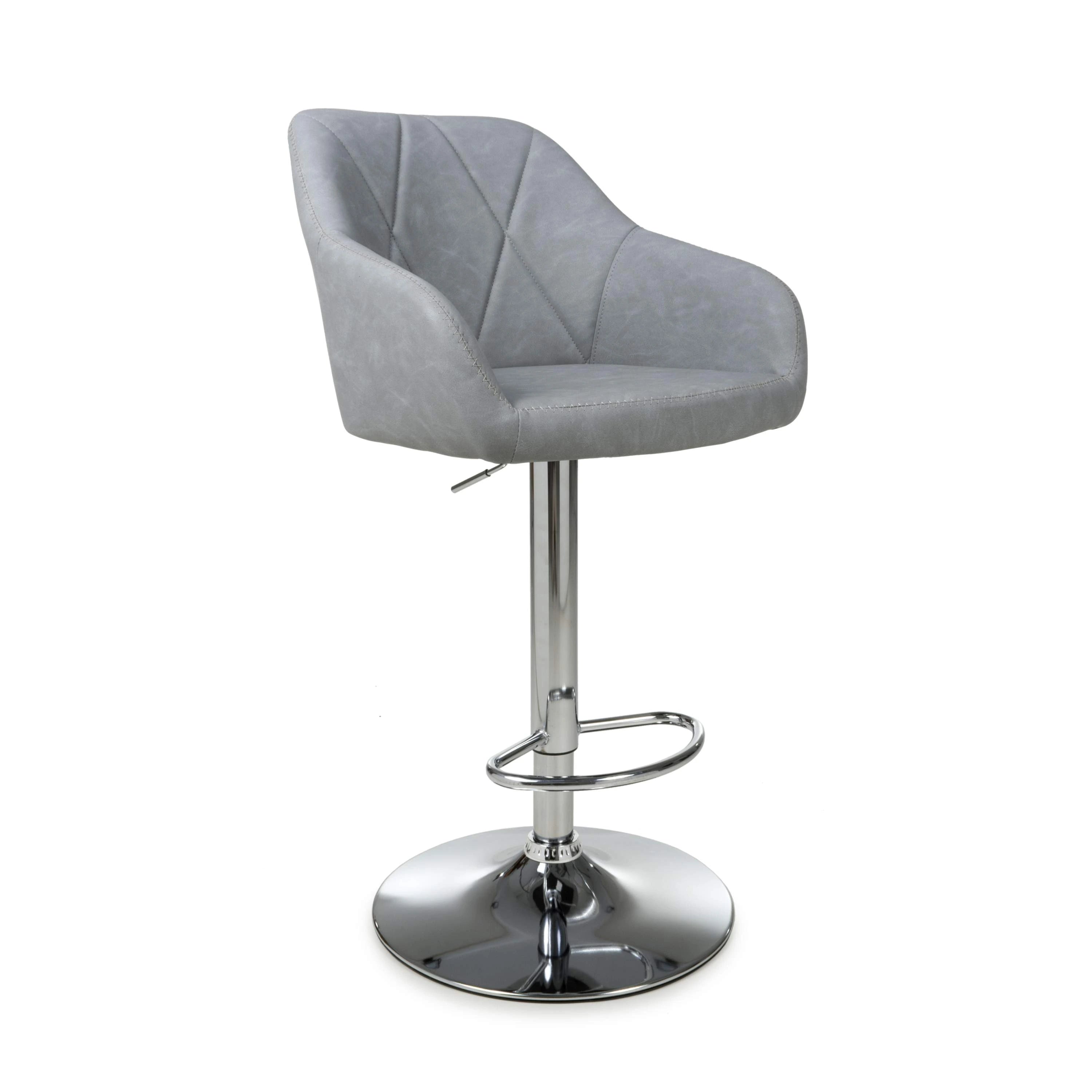 Serena Leather Effect Mink Bar Stool