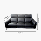 Lusso Black Leather Recliner Sofa