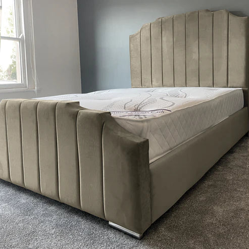 Crown Upholstered Bed Frame - Choice of Colors