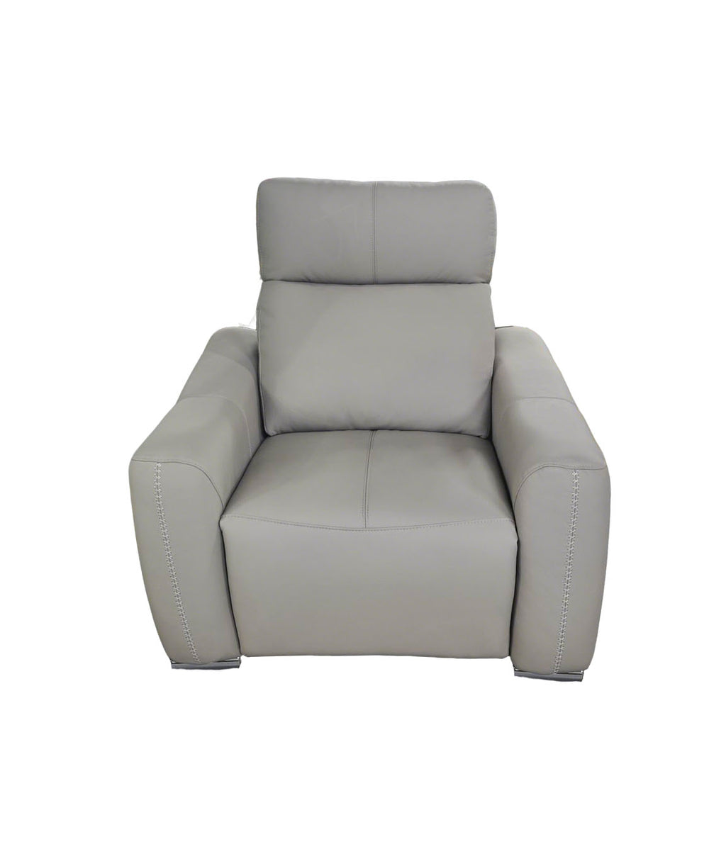 Gallia Greige Leather Recliner Sofa