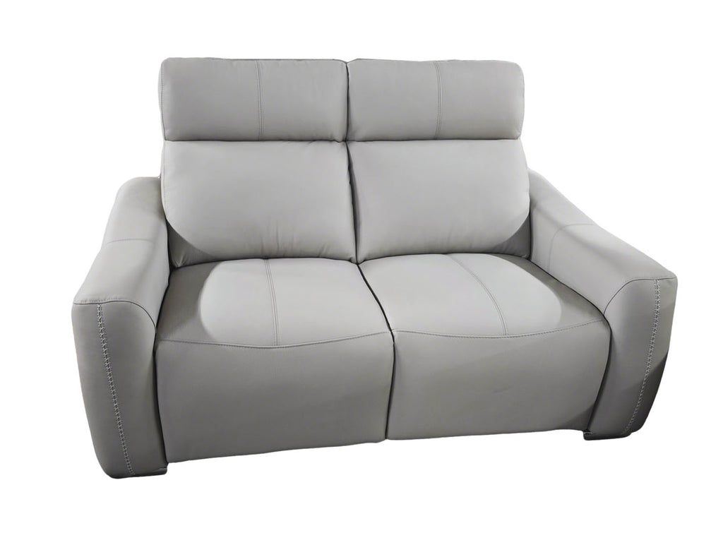 Gallia Greige Leather Recliner Sofa