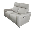 Gallia Greige Leather Recliner Sofa