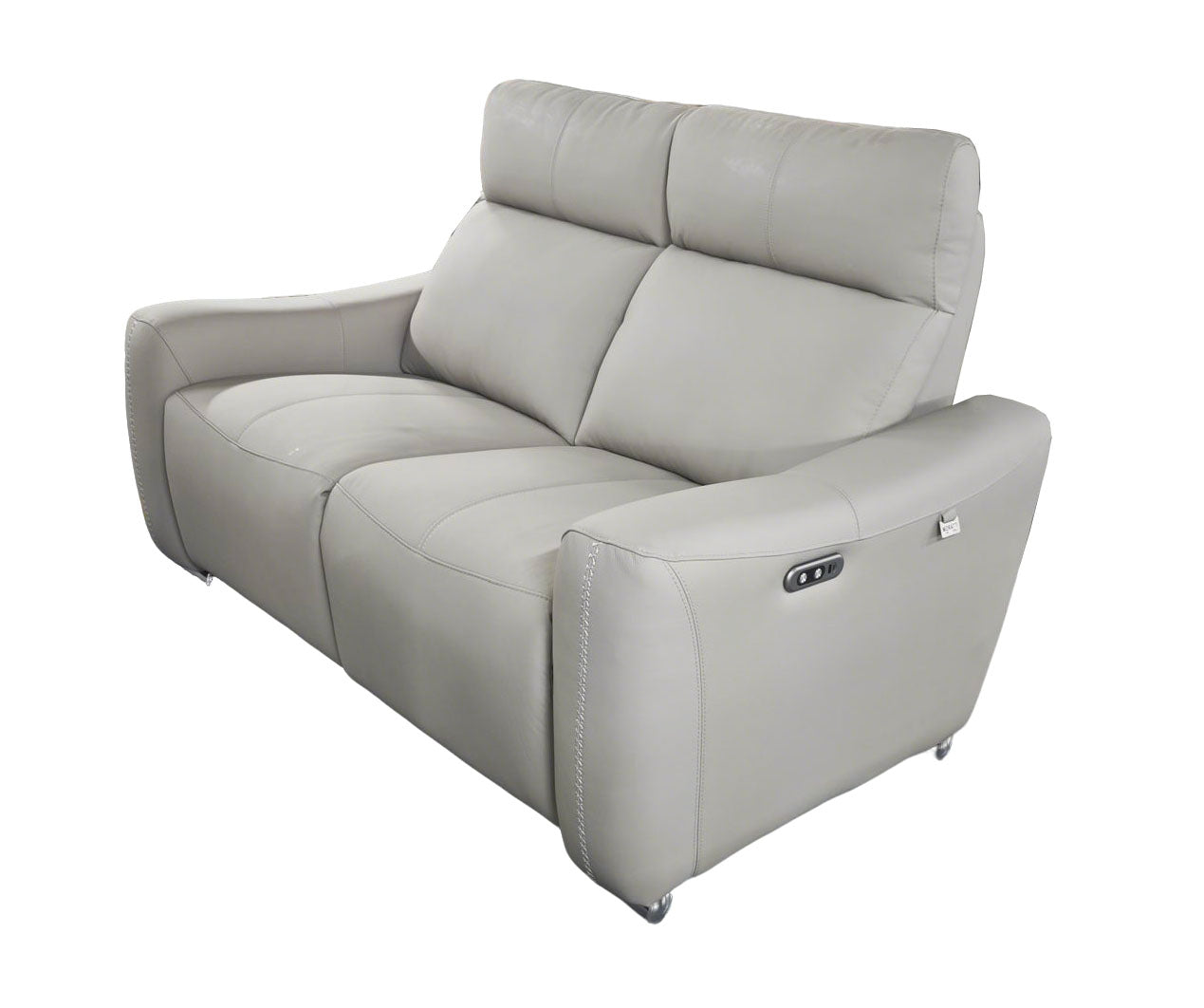 Gallia Greige Leather Recliner Sofa