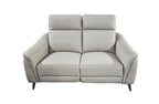 Lusso Greige Leather Recliner Sofa