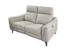 Lusso Greige Leather Recliner Sofa