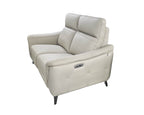 Lusso Greige Leather Recliner Sofa