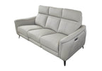 Lusso Greige Leather Recliner Sofa