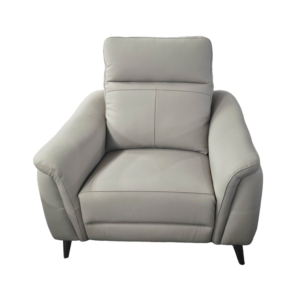 Lusso Greige Leather Recliner Sofa
