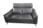 Lusso Black Leather Recliner Sofa
