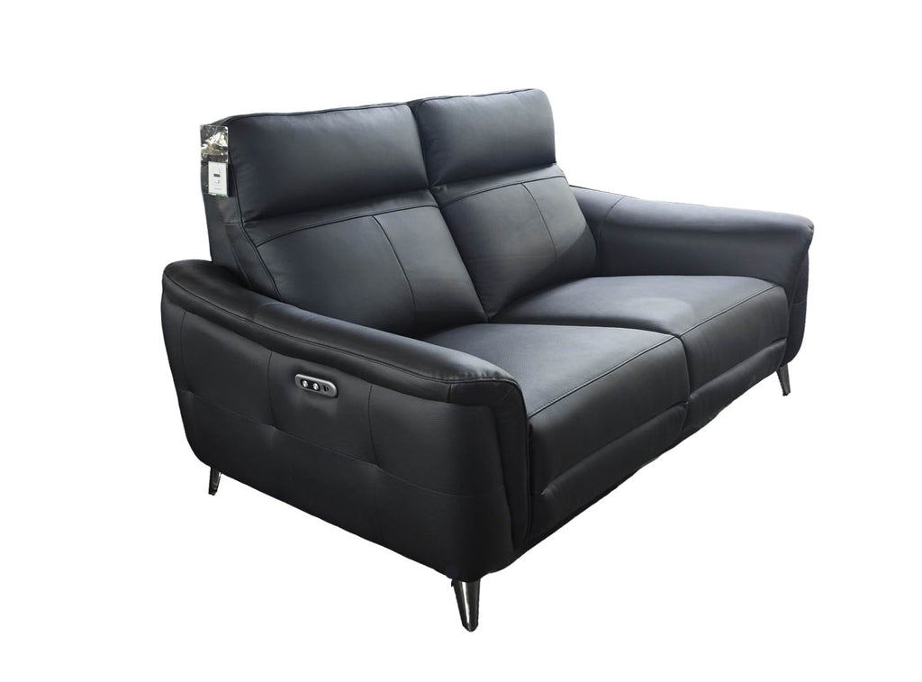 Lusso Black Leather Recliner Sofa