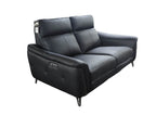 Lusso Black Leather Recliner Sofa