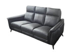 Lusso Black Leather Recliner Sofa