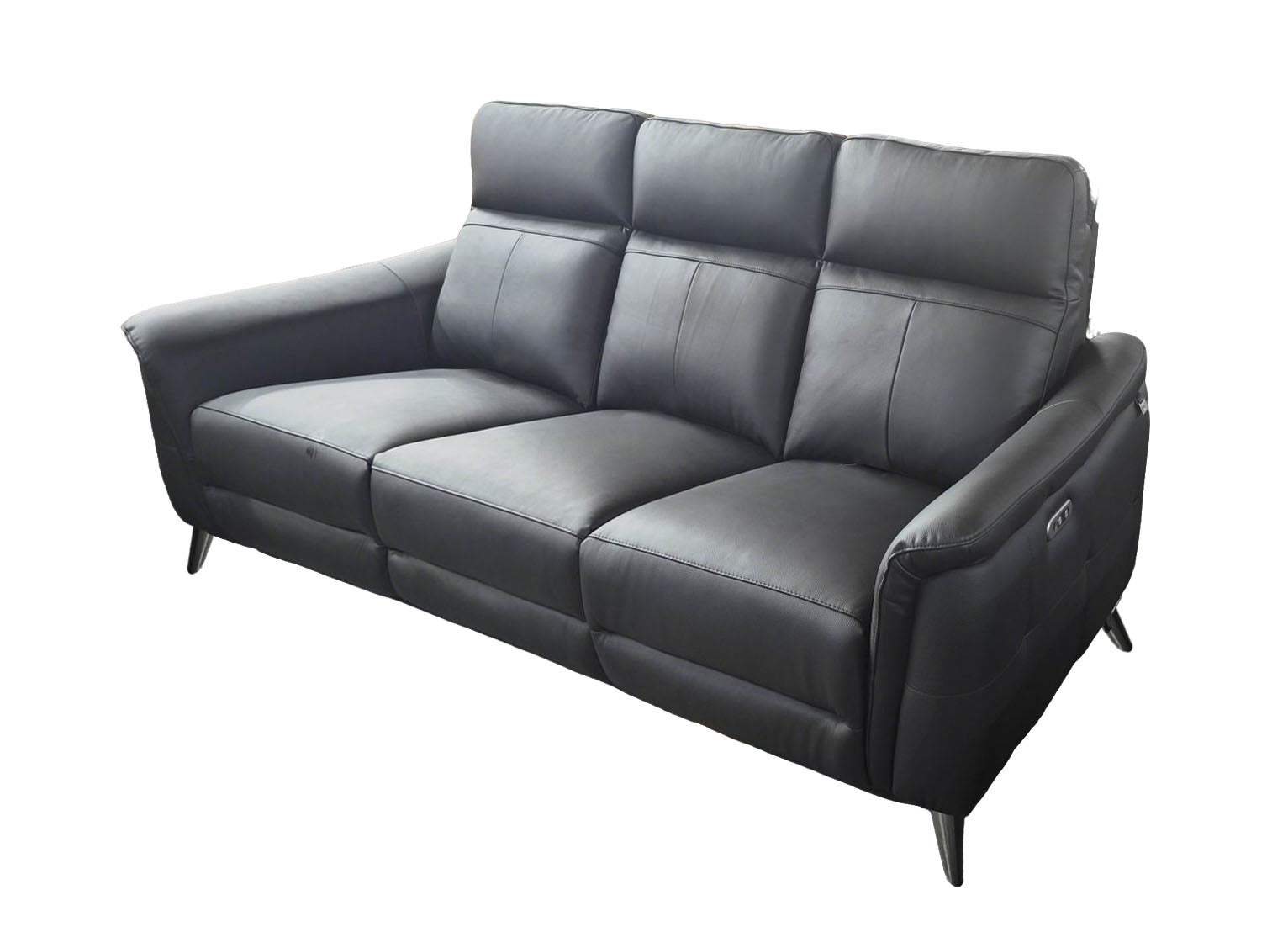 Lusso Black Leather Recliner Sofa