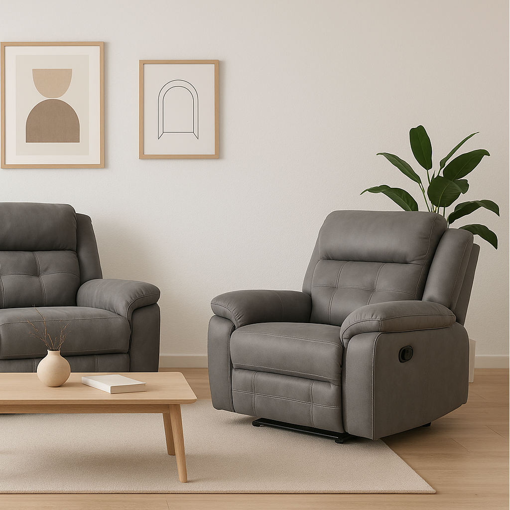 Angela Grey Recliner Sofa