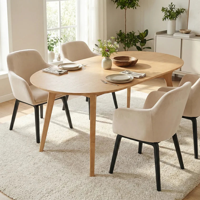 Artic Oak Effect Dining Table