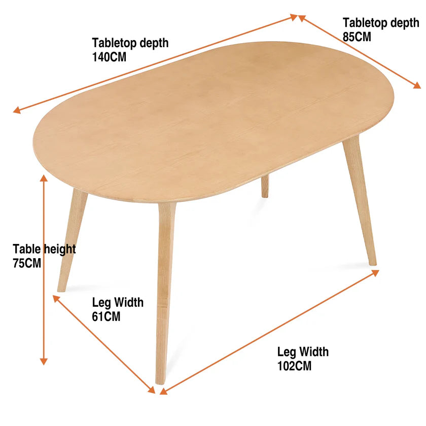 Artic Oak Effect Dining Table