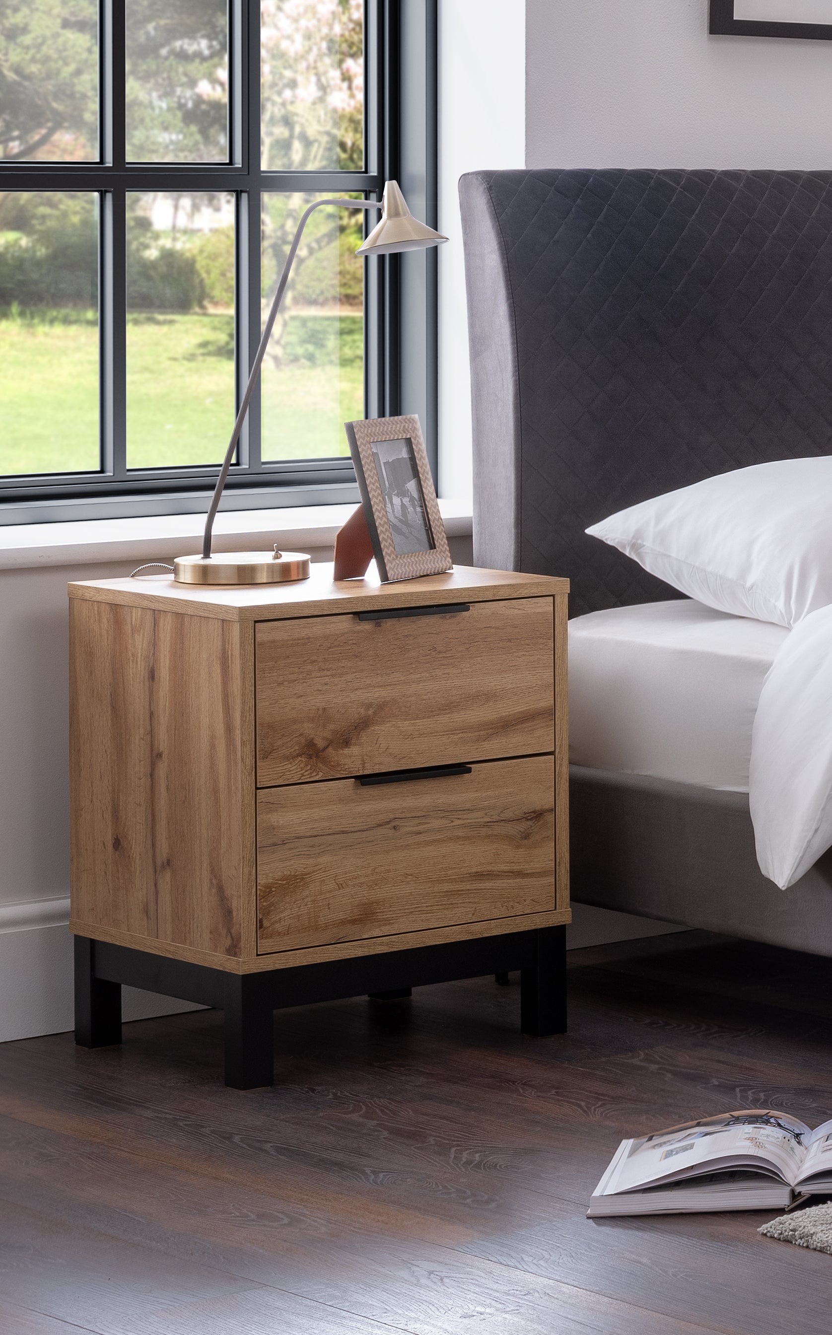 Delhi 2 Drawer Bedside Chest