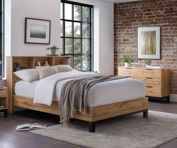 Delhi Bookcase Headboard Single Bed 135cm