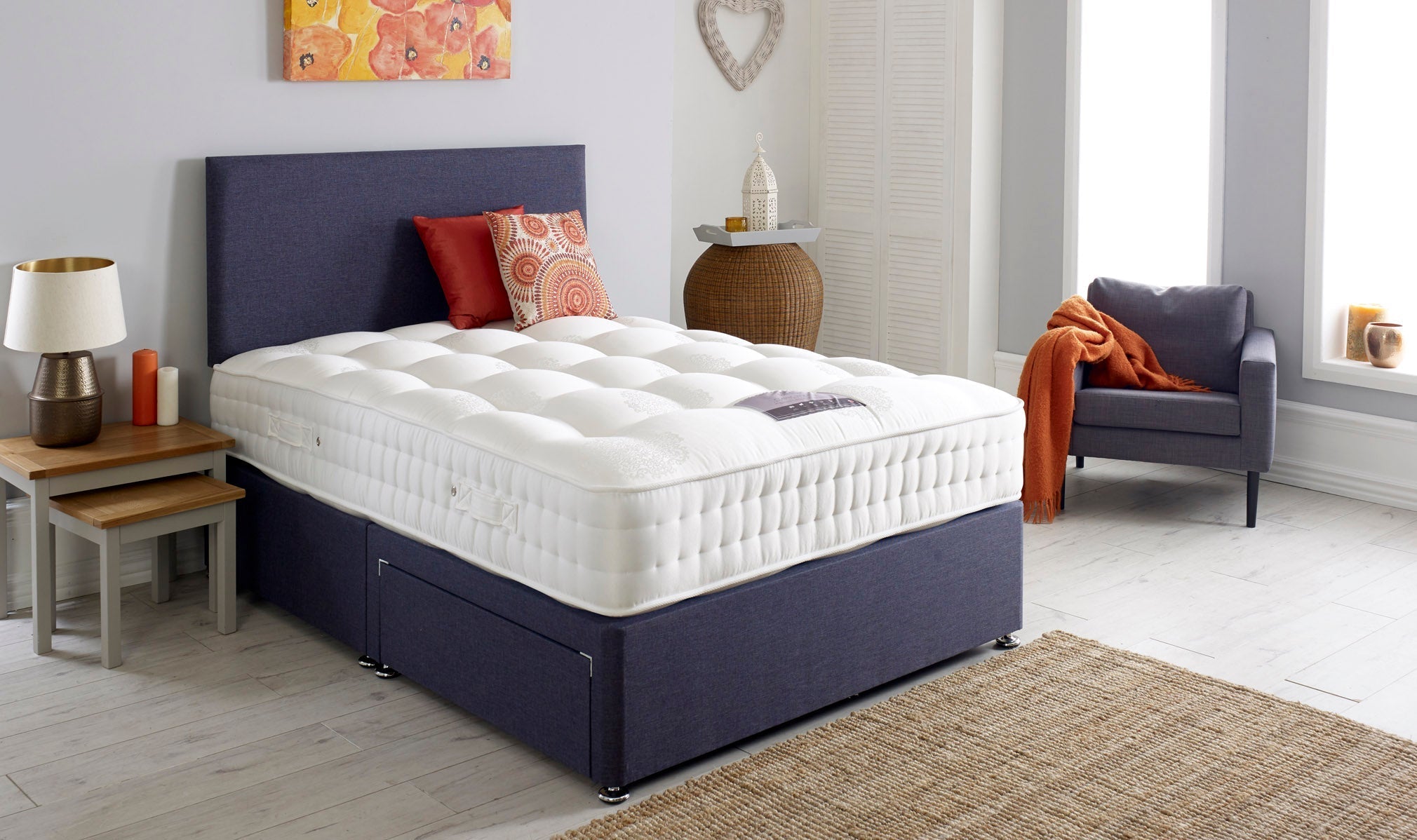 Elegant Premium Bed Frame - Top Four Drawer Set