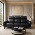 Lusso Black Leather Recliner Sofa