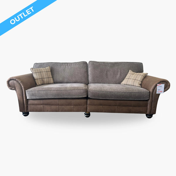 Cottage Brown 4 Seater Sofa