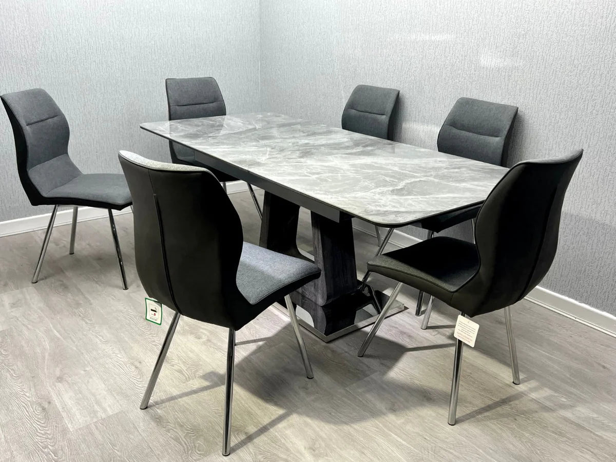 Zermatt Extendable Dining Table(160 – 200) (Grey Ceramic)