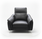 Lusso Black Leather Recliner Sofa