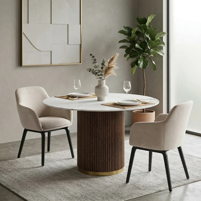 Mario White Ceramic Dining Table