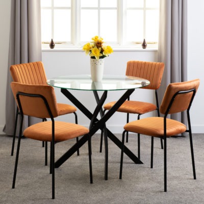 Spencer Round Glass Top Dining Set