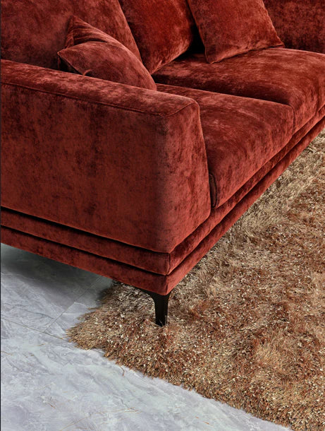 Lenox 3 seater Sofa Range in Rust Velvet