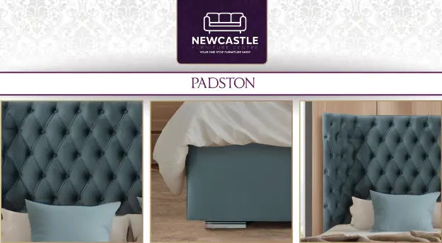 Padston Winged Bed Frame Collection - Sky Blue Plush