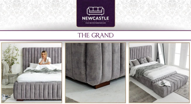 The Grand Bed Collection-Oakland Silver Fabric