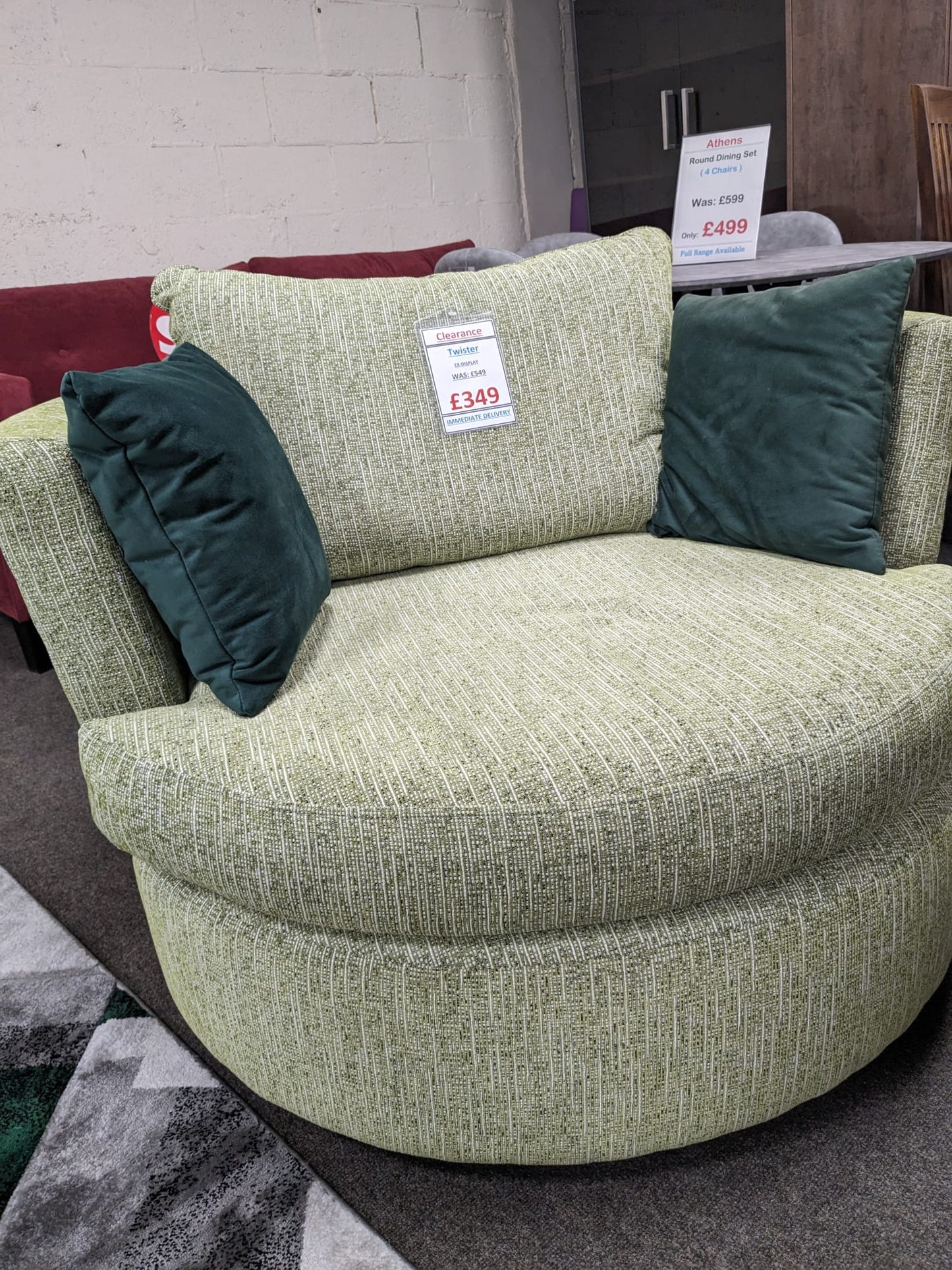 Zinc 2 Seater Sofa + Swivel Chair Clearance Newcastle Furniture Centre