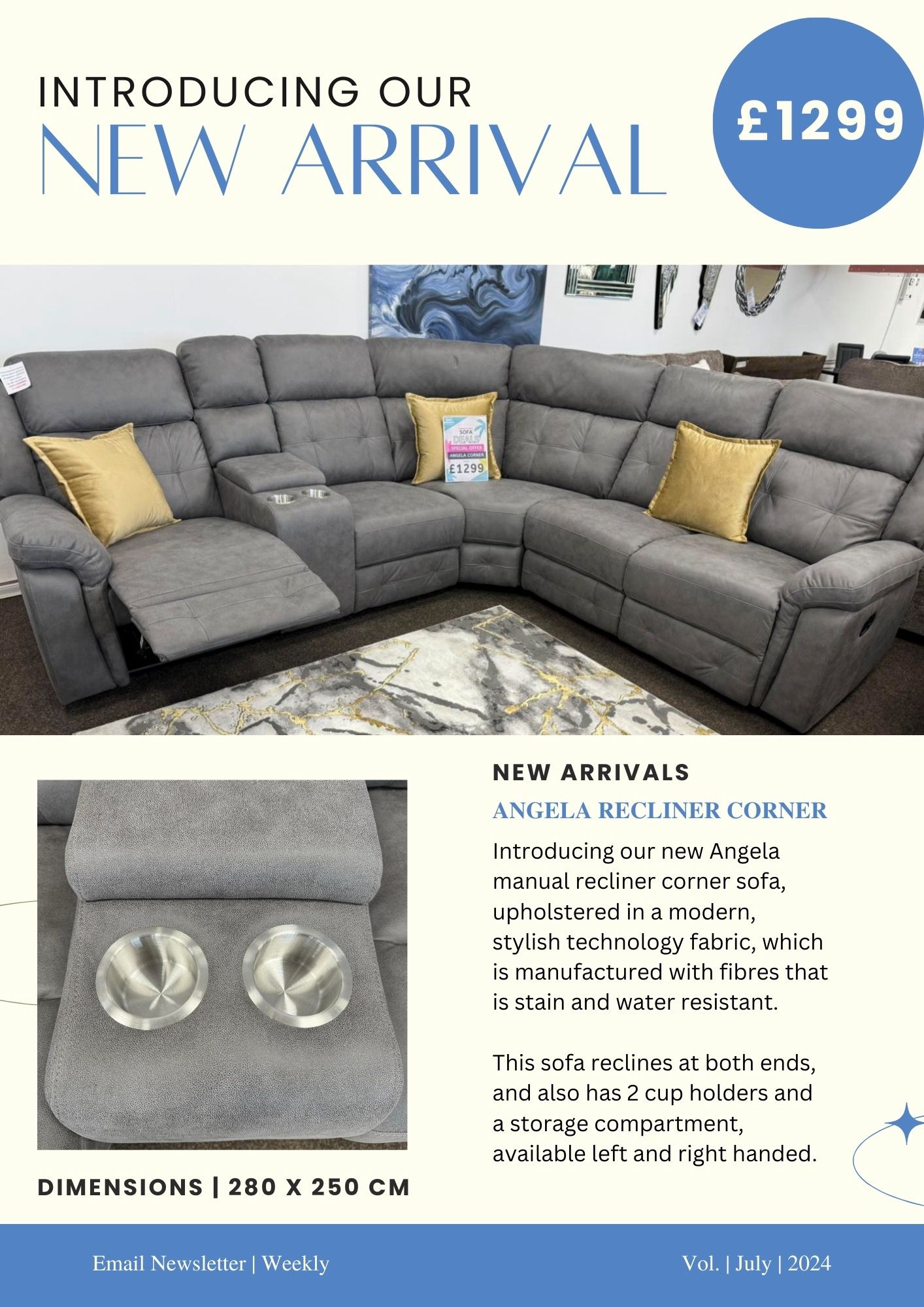 angela recliner corner sofa