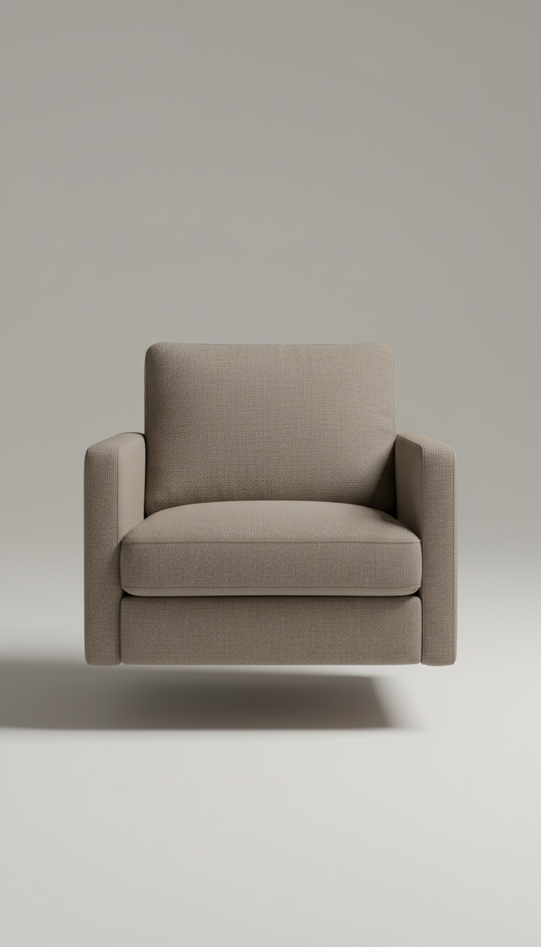 Taupe clay upholstered accent chair