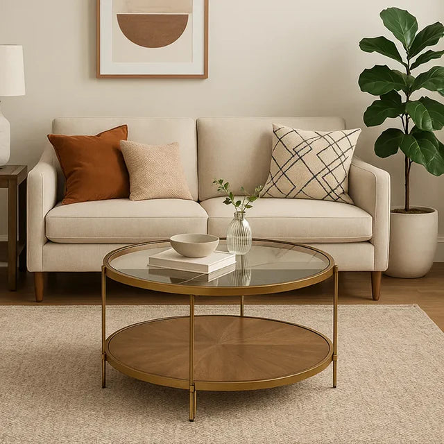 Amber Glass Coffee Table