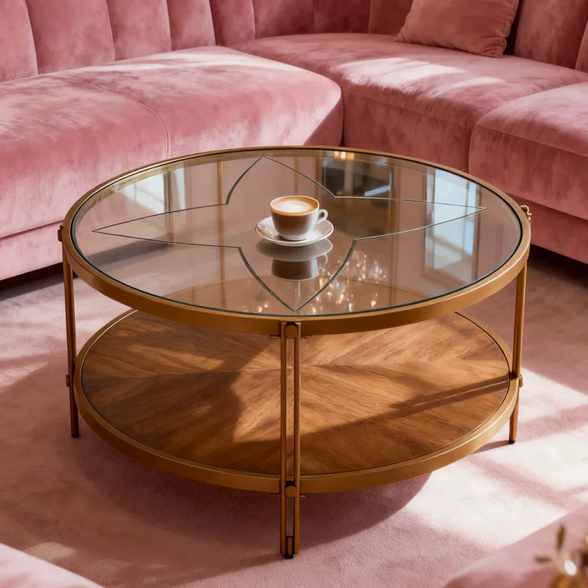 Amber Glass Coffee Table