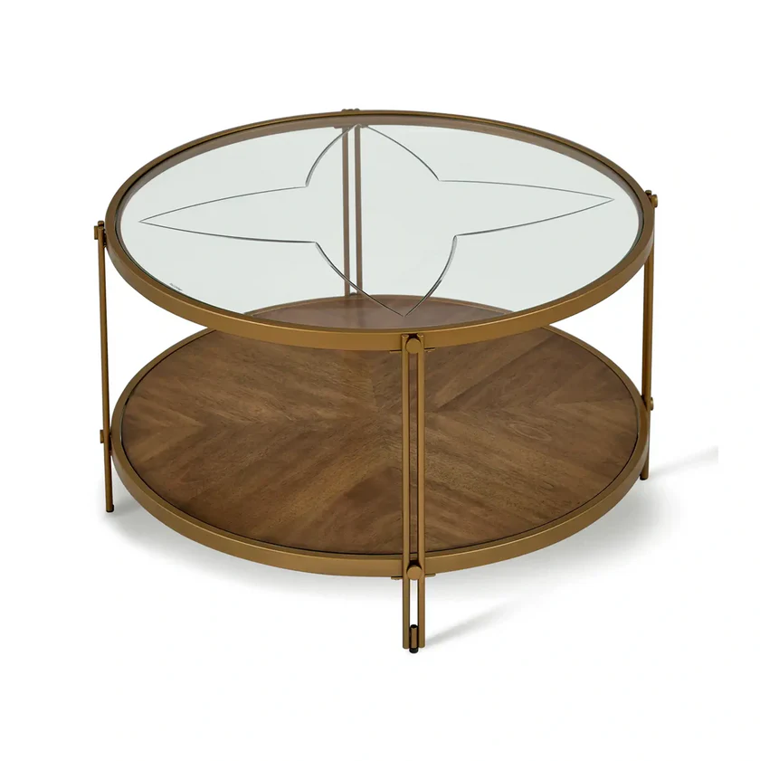 Amber Glass Coffee Table