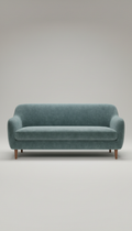 Blue sage velvet sofa