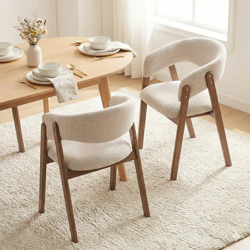 Rivers Cream Boucle Dining Chair